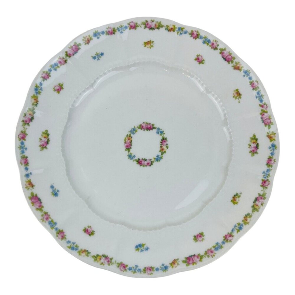 Charles Ahrenfeldt  AHR234 China Dinner Plate Rose France Depose 9 7/8" Diameter